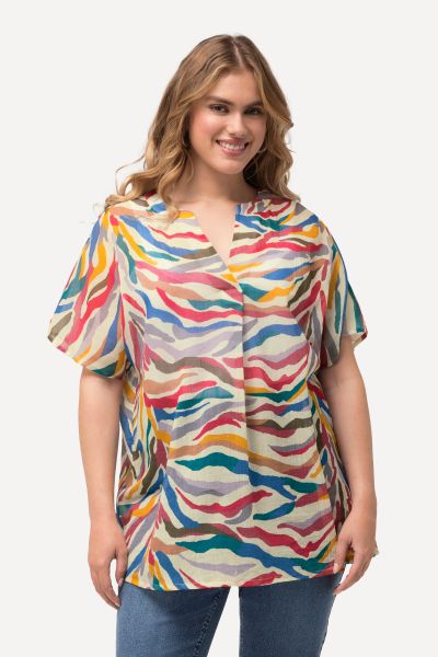 Блуза с цветен зебров принт