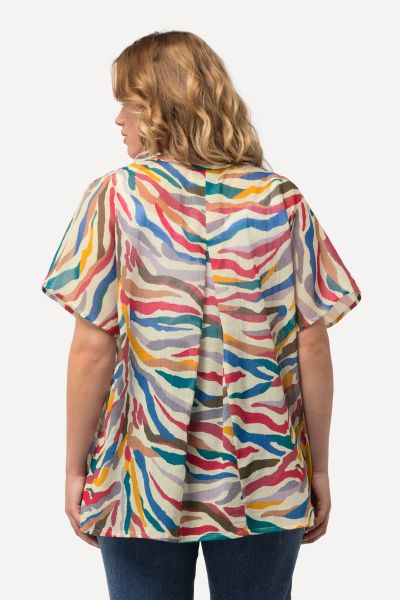 Блуза с цветен зебров принт