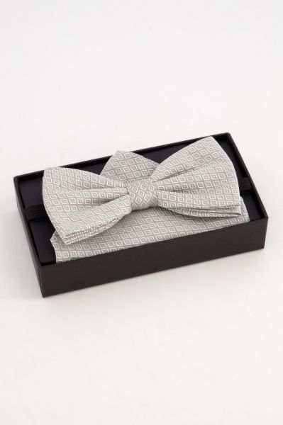 Bow tie and handkerchief set, Jacquard