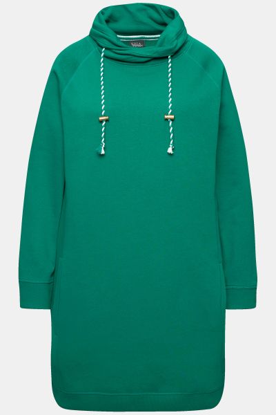 Stand-Up Collar Long Sleeve Sweatshirt Dress