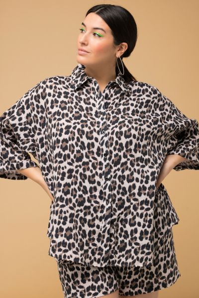 Риза от муселин с леопардов принт