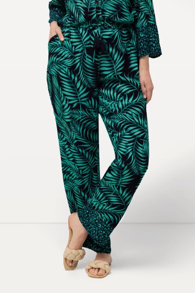 Панталон с принт на палмови листа