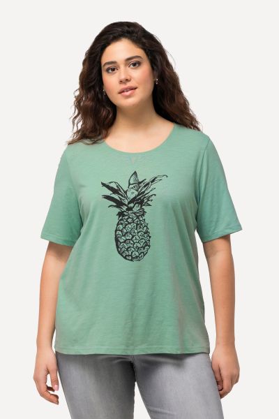 Тениска с принт на ананас