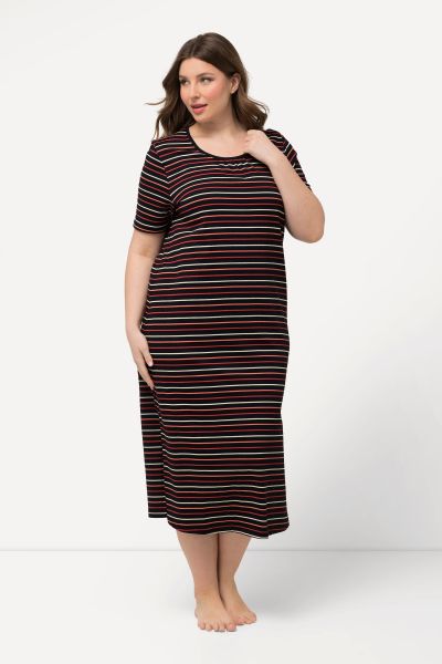 Striped Short Sleeve Nightgown