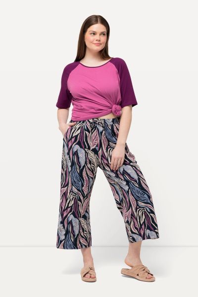 Eco Cotton Colorful Leaf Print Culottes