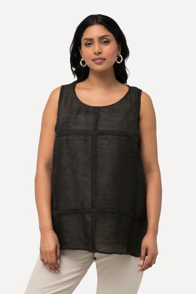 Quilted Linen Blend Tank