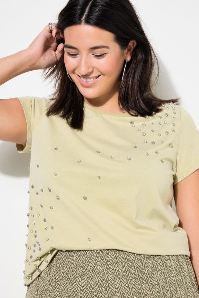 Rhinestone Cap Sleeve Tee