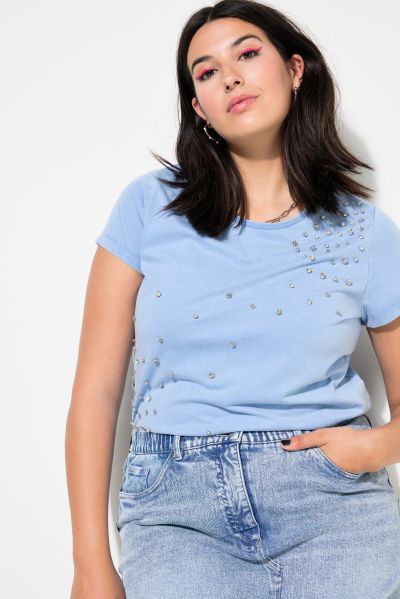 Rhinestone Cap Sleeve Tee