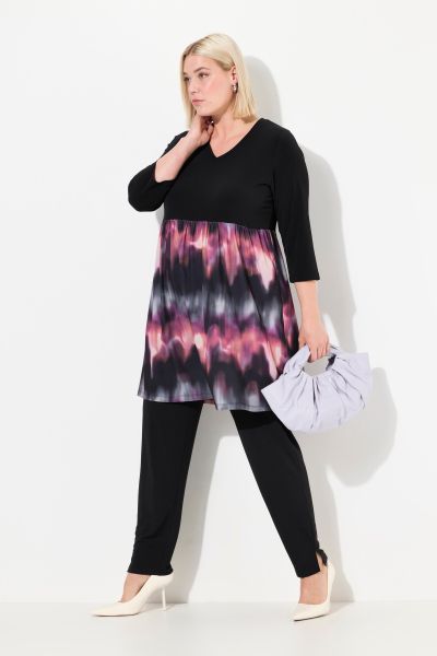 Matte Jersey Empire V-Neck Swing Tunic