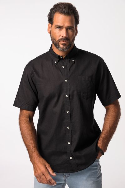 Short Sleeve Linen Blend Shirt