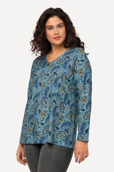 Shade of Blue Paisley Print Tee