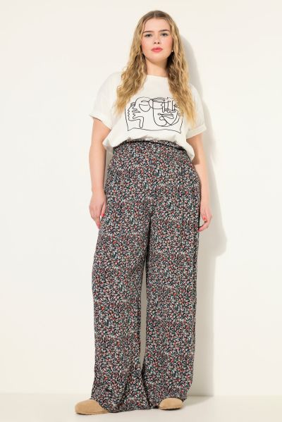 Millefleur Wide Leg Elastic Waist Pants