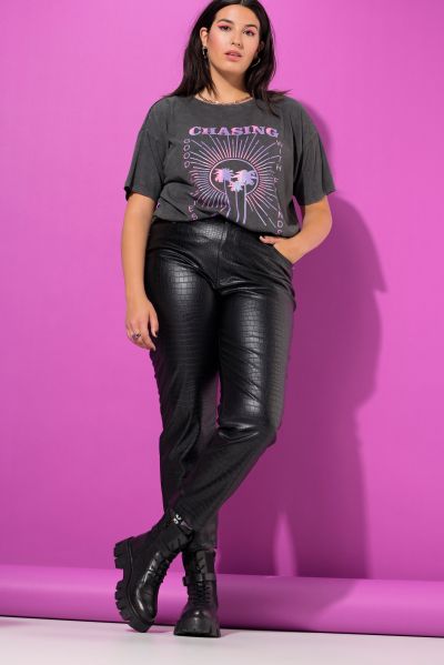 Faux Crocodile Leather Pants