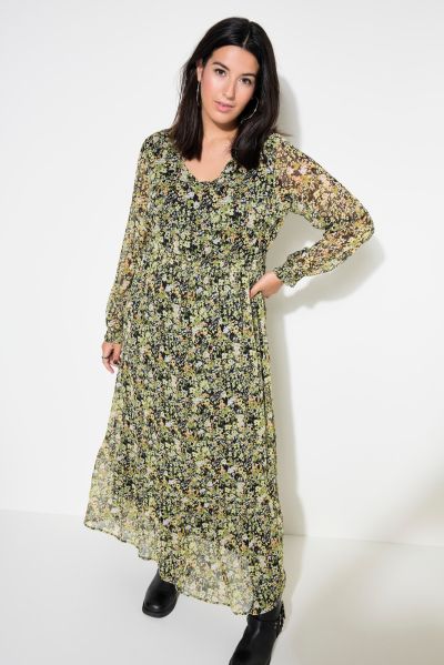 Millefleur Print Maxi Dress