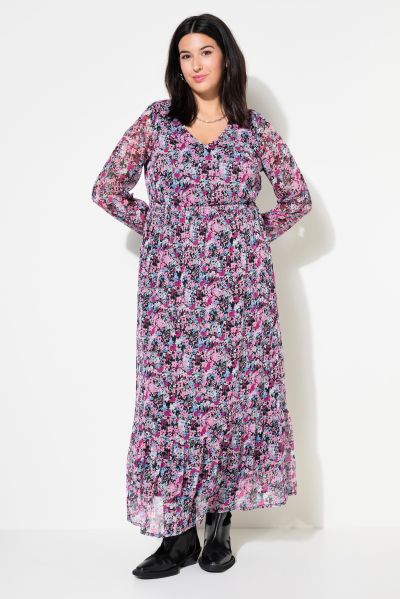 Millefleur Print Maxi Dress