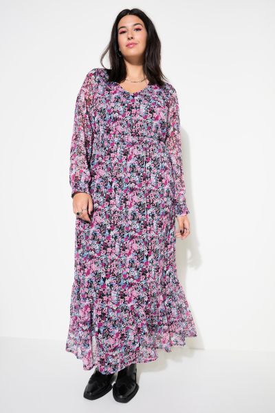 Millefleur Print Maxi Dress