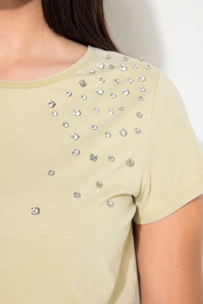 Rhinestone Cap Sleeve Tee