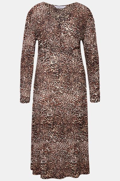 Leopard Print Knit Long Sleeve Dress