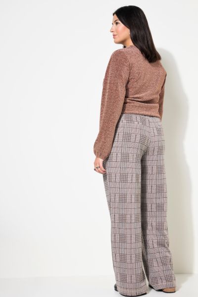 Plaid Elastic Waist Pants