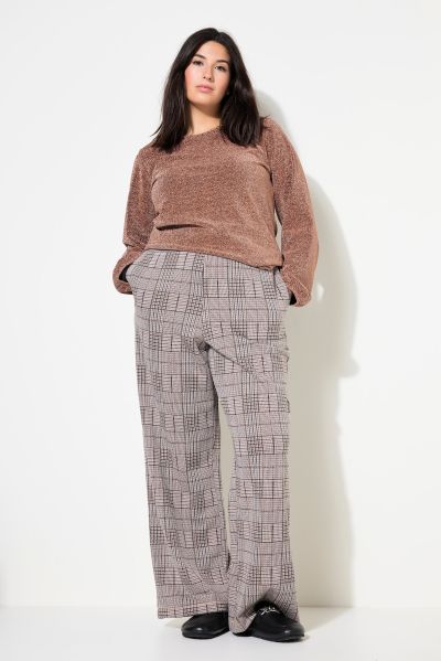 Plaid Elastic Waist Pants