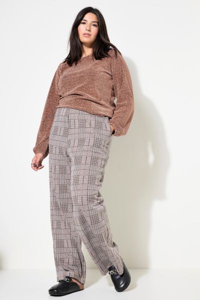 Plaid Elastic Waist Pants