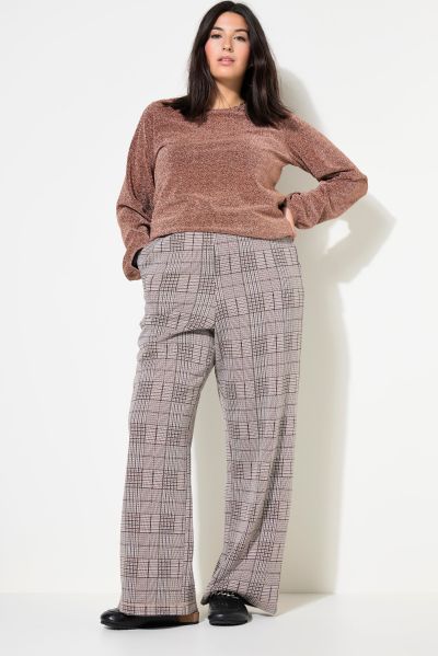 Plaid Elastic Waist Pants