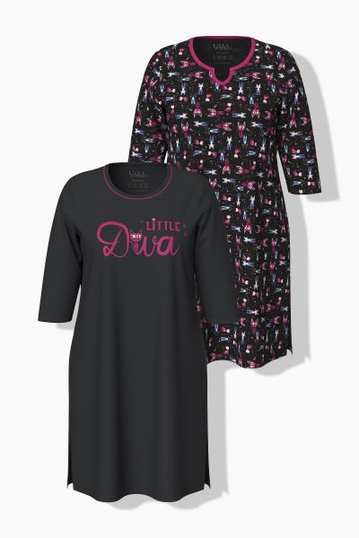 Diva Cat Print Sleep Tees