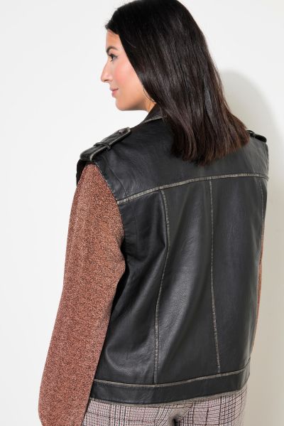 Faux Leather Biker Vest