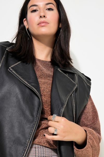 Faux Leather Biker Vest