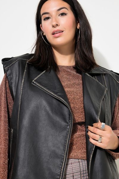 Faux Leather Biker Vest