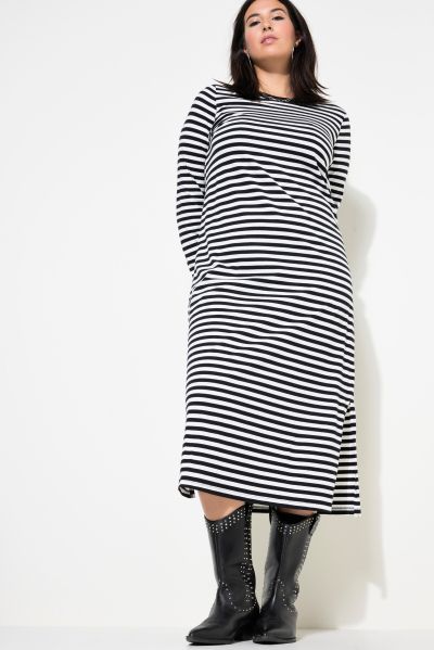 Striped Long Sleeve Jersey Dress