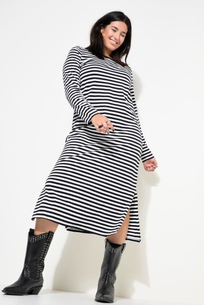 Striped Long Sleeve Jersey Dress