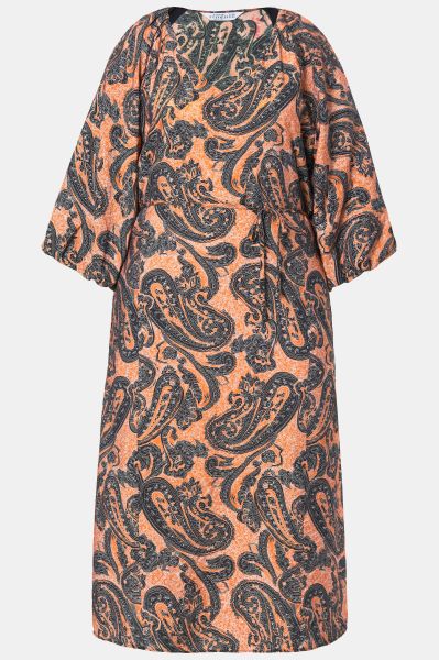 Paisley Balloon Sleeve Dress