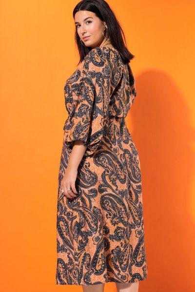 Paisley Balloon Sleeve Dress