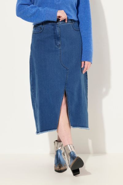 Raw Hem Denim Skirt