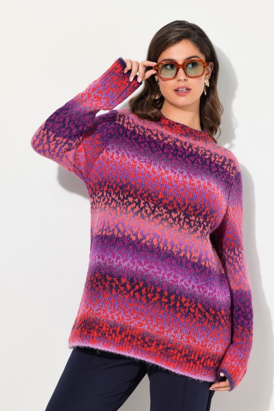 Gradient Striped Long Sleeve Sweater