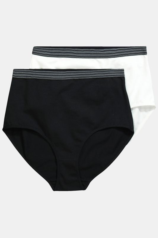 2 Pack of Maxi Briefs- Striped Waistband