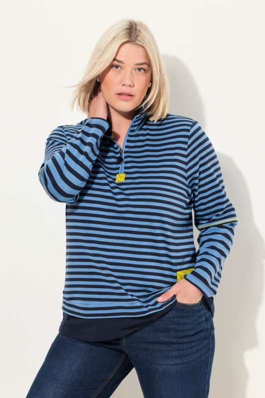 Contrast Color Detail Striped Tee