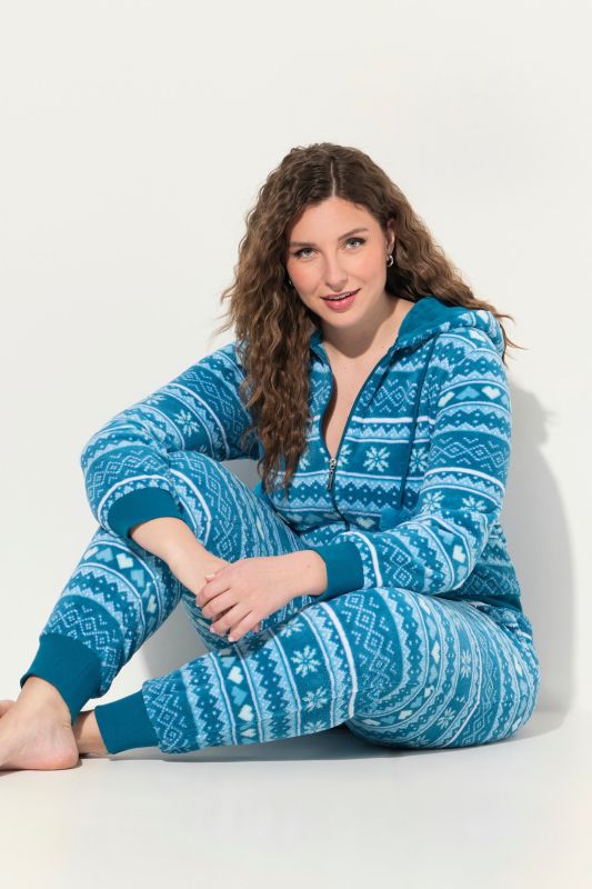 Plush Alpine Striped Zip-Up Onesie