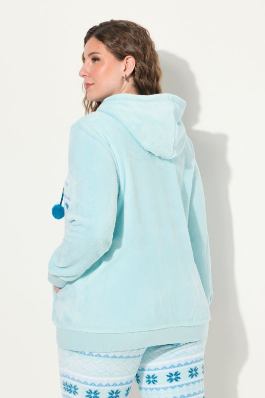 Plush Alpine Striped Motif Loungewear Hoodie