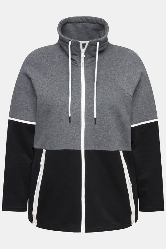 Color Block Zip-Up Sweatshirt