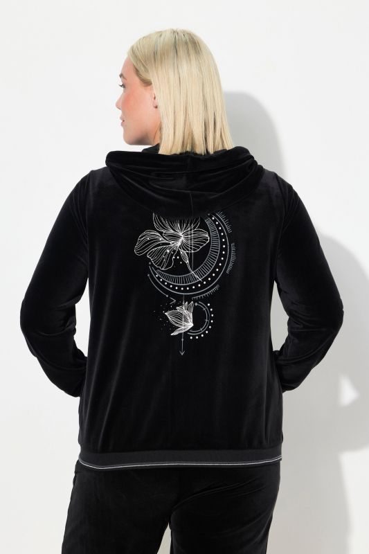 Flower Motif Velvet Sweatshirt