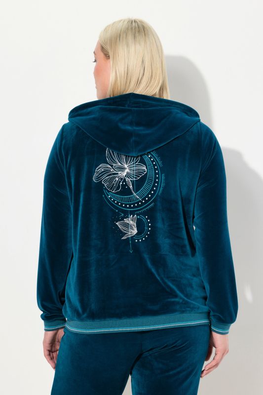 Flower Motif Velvet Sweatshirt