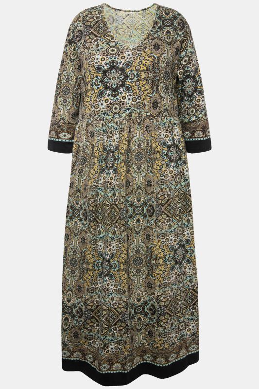 Paisley 3/4 Sleeve Jersey Dress