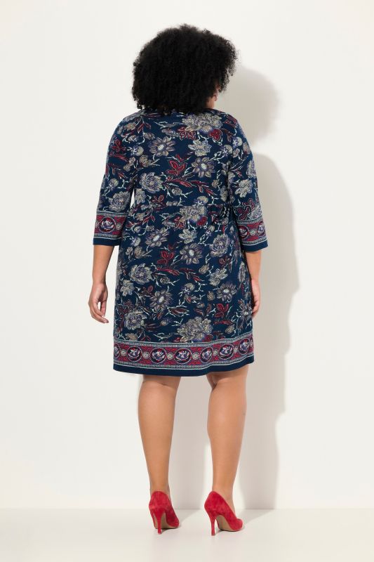 Floral Paisley 3/4 Sleeve Jersey Dress