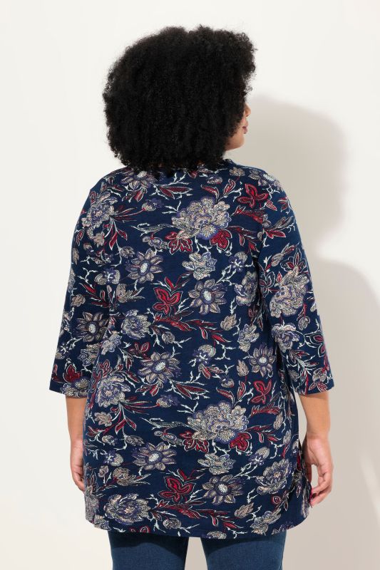 Paisley Split Neck Knit Tunic