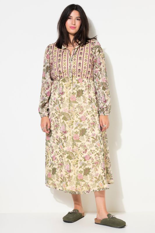 Country Floral Layered Chiffon Dress