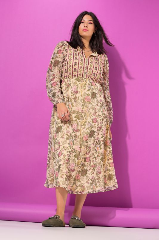 Country Floral Layered Chiffon Dress