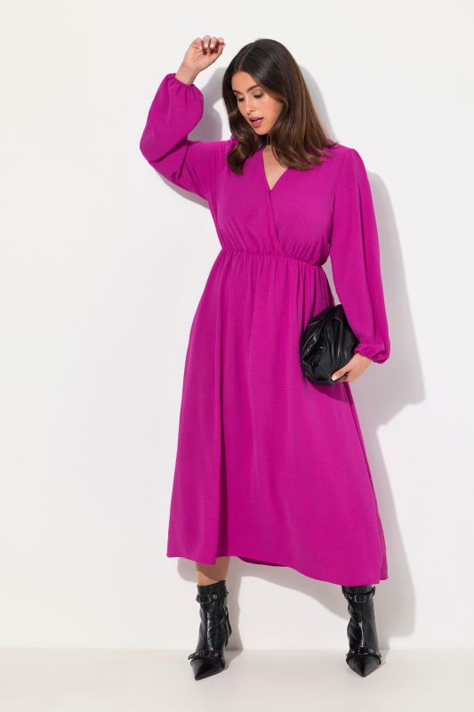 Wrap Look Long Sleeve Dress