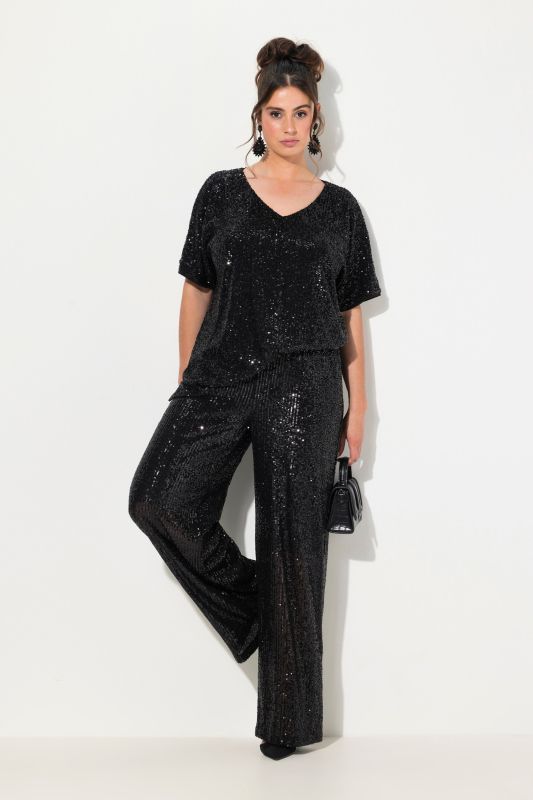 Wide Leg Sequined Pants